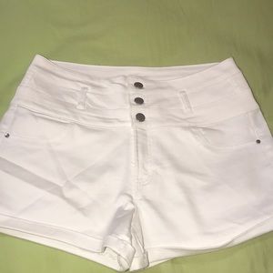 White high waisted shorts
